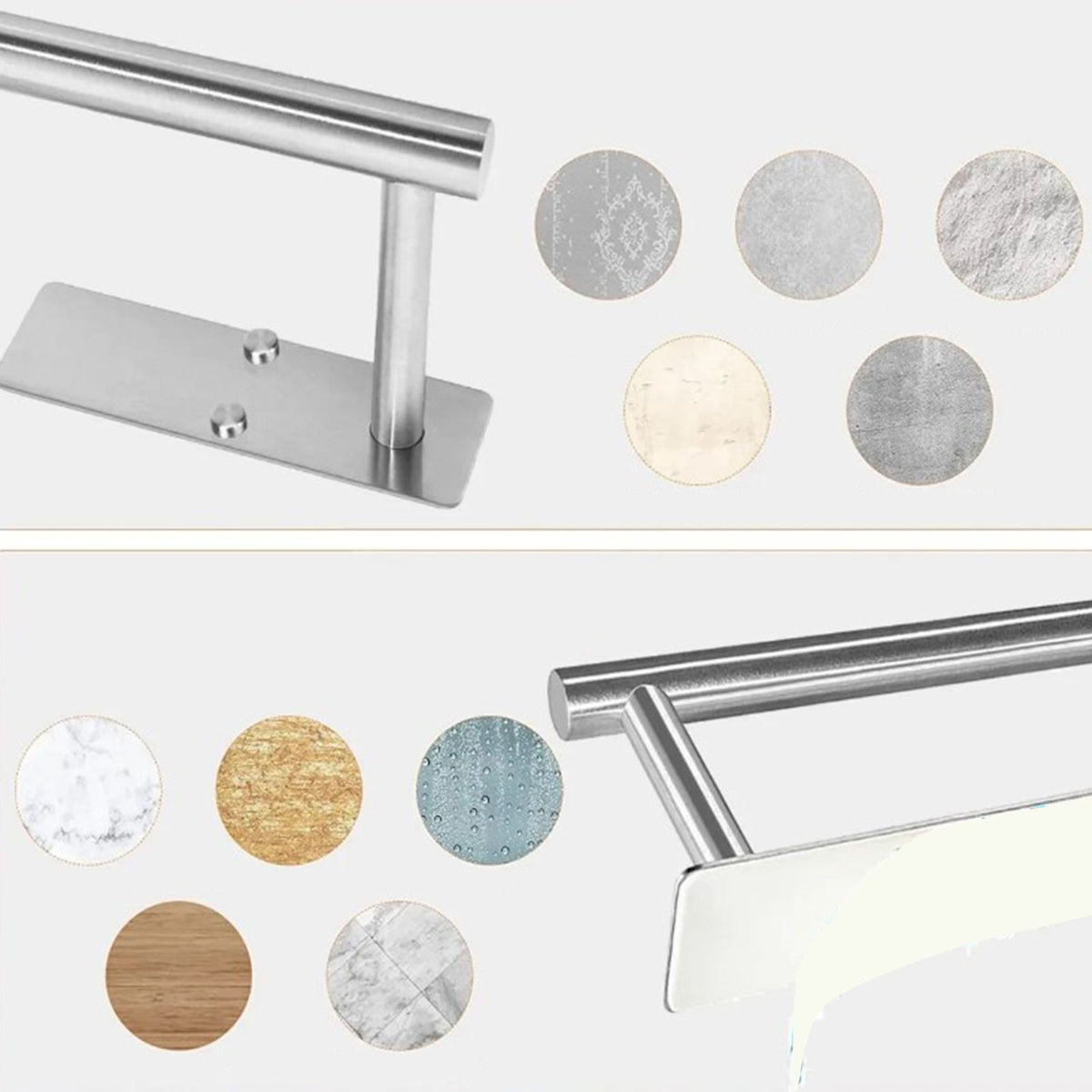 Paper Towel Holder 304 Stainless Steel Space Saving Decorative Practical Waterproof Hanging Paper Towels Rolls Holder for Home Quadrate Bottom Long Silvery