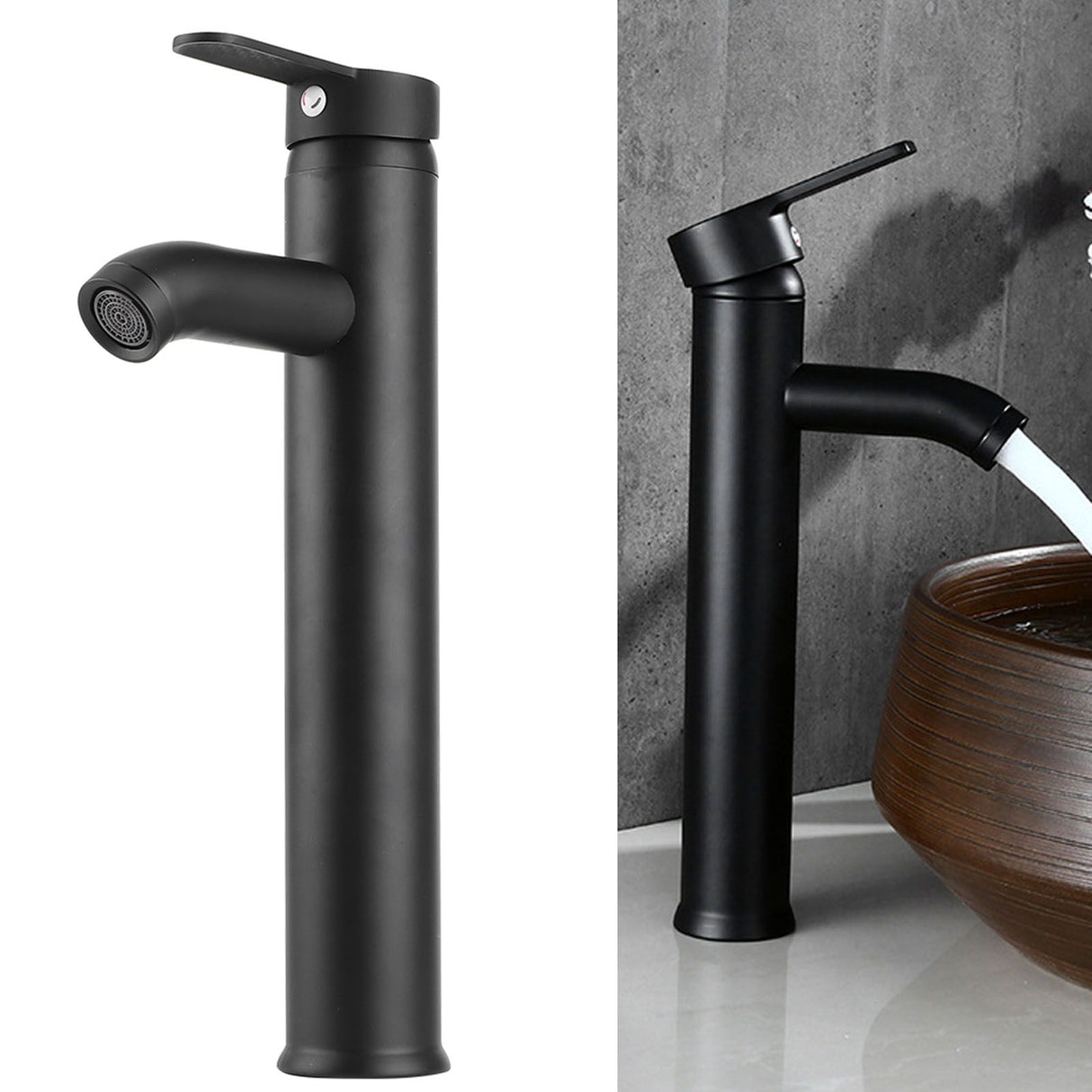 European Antique Faucet Stainless Steel Hot Cold Faucet Toilet Basin Sink Tap for Platform Basin Black
