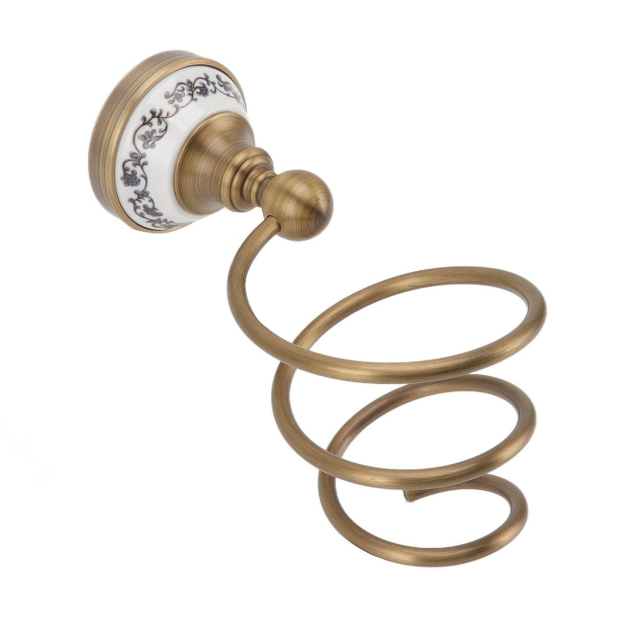 Brass Hair Dryer Holder Antique Retro Hairdryer Hanging Rack for Bath Storage Accessories