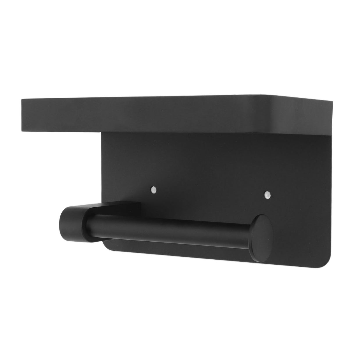 Toilet Paper Holder with Shelf Stainless Steel Minimalist Style Wall Mounted Waterproof Toilet Paper Roll Holder for Bathroom K9 Hem Black