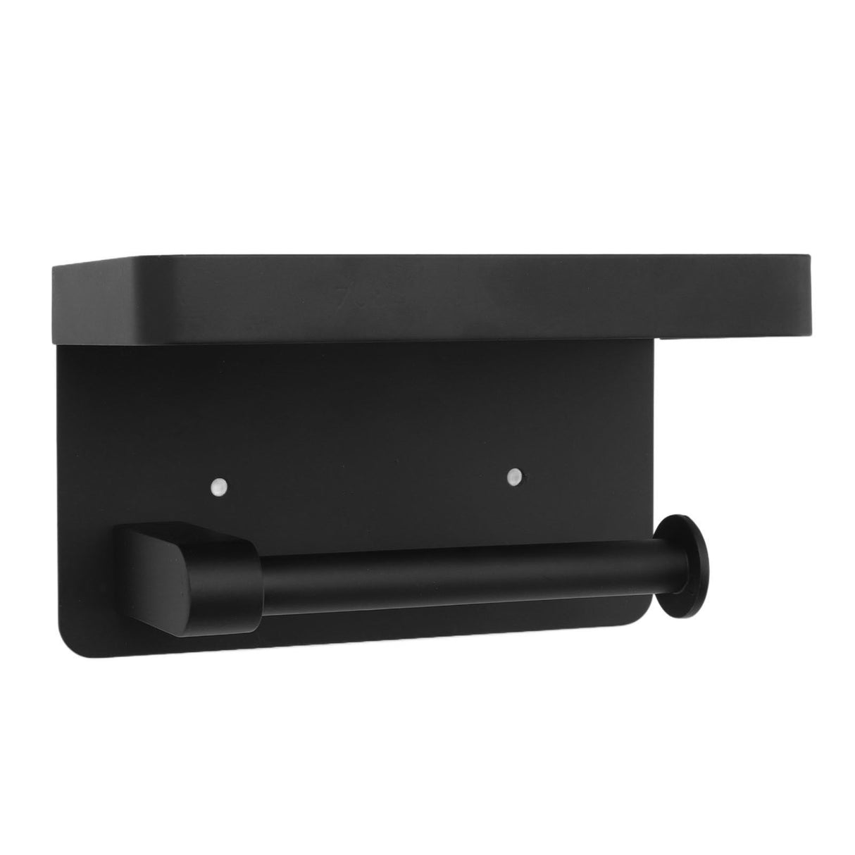 Toilet Paper Holder with Shelf Stainless Steel Minimalist Style Wall Mounted Waterproof Toilet Paper Roll Holder for Bathroom K9 Hem Black