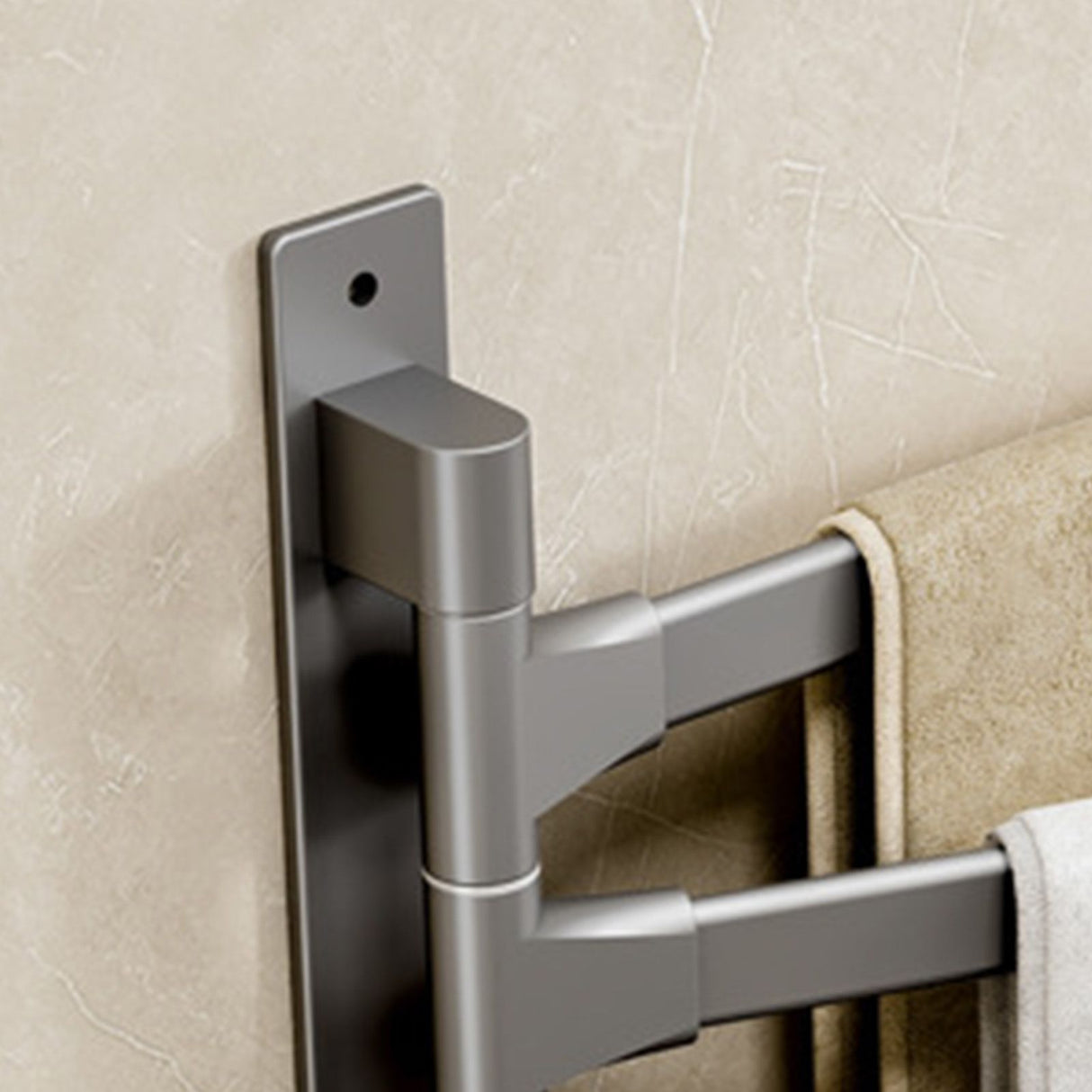 Swivel Towel Rack 4 Arms Thickened Space Aluminum 180 Degrees Rotating Bathroom Towel Holder for Home Hotel