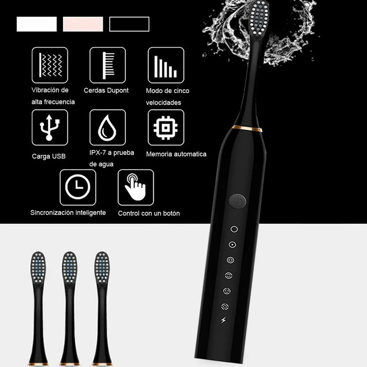 Electric Toothbrush 6 Levels Mode USB Rechargeable Indicator Light IPX 7 Waterproof Portable Toothbrush for Home