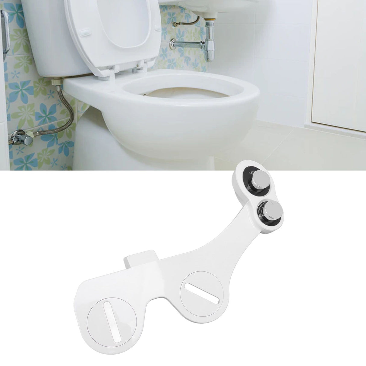 Toilet Bidet Attachment Sprayer Front Back Cleansing Cold Water with 2 Retractable Nozzles