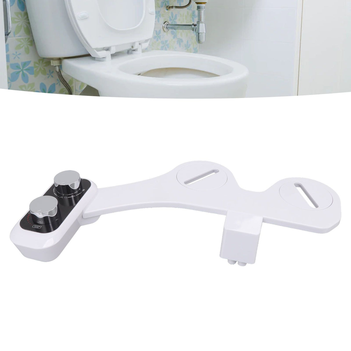Universal Smart Toilet Bidet Dual Nozzle Design Knob Switch Toilet Self Cleaning Sprayer