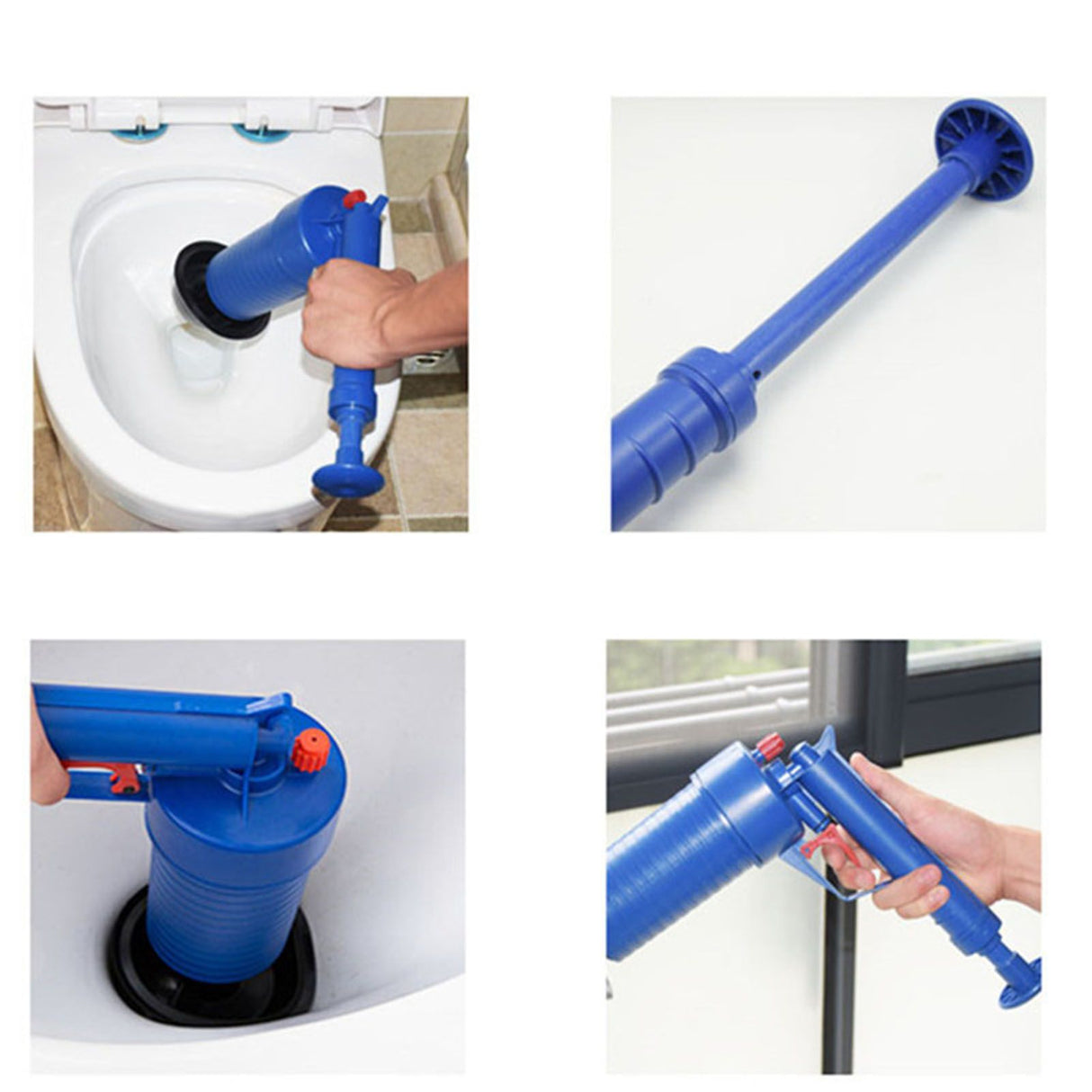 Air Plunger for Toilet Blue Household Air Toilet Drain Blaster Plunger for Floor Drain Sink Sewer Bathtub