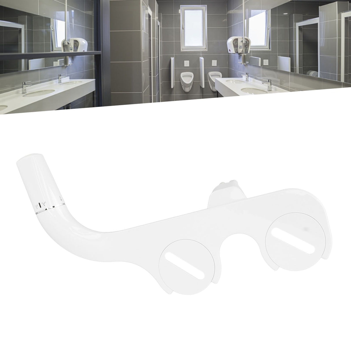 Slim Bidet 3/8 Copper Tee Non Electric Self Cleaning Dual Nozzle Toilet Attachment Hygienic Bidet for Feminine Wash White