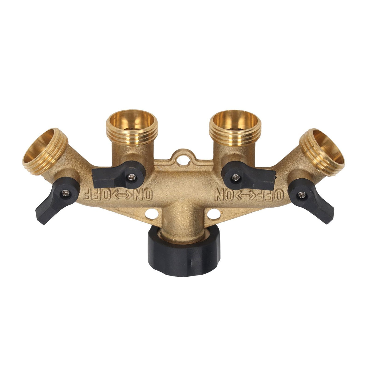 4 Way Water Splitter Brass Ball Valve Distributor for Garden Watering Agricultural Irrigation Car Washing US Style