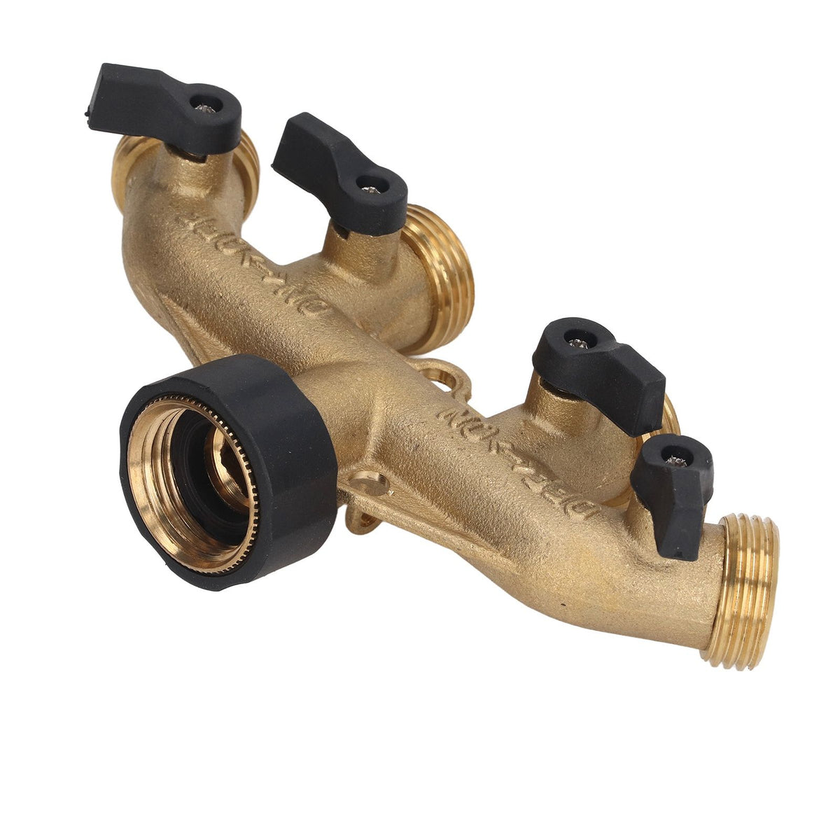 4 Way Water Splitter Brass Ball Valve Distributor for Garden Watering Agricultural Irrigation Car Washing US Style