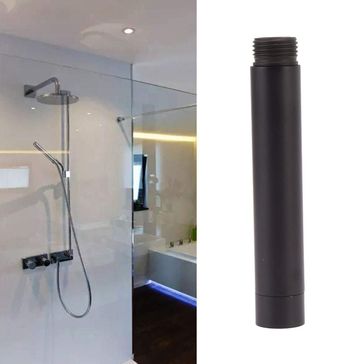 Shower Arm Stainless Steel Modern Elegant Shower Extension Pipe for Bathroom Black