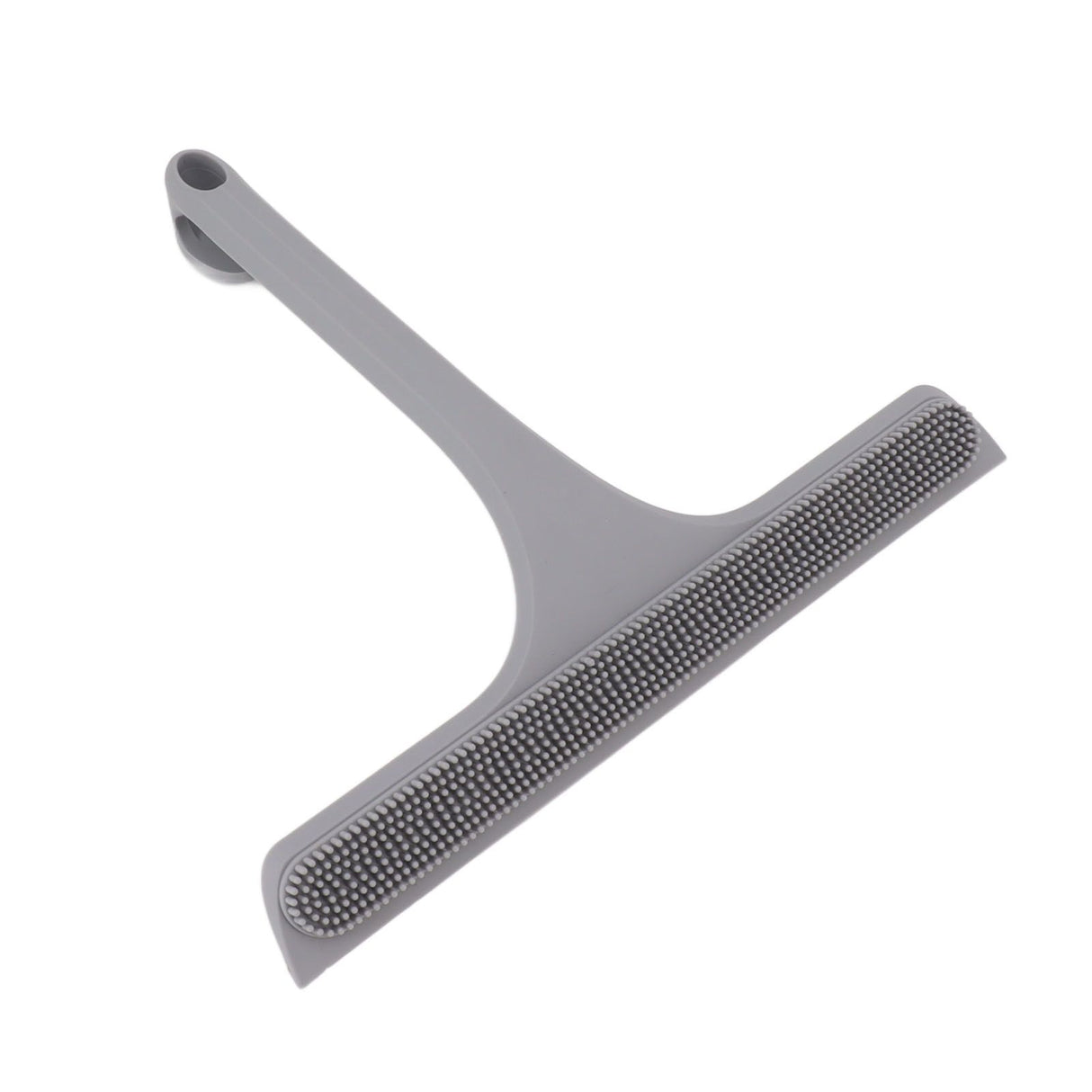Glass Wiper with Non Slip Handle Silicone Window Cleaner Squeegee for Bathroom Windows Kitchen Mirror Grey