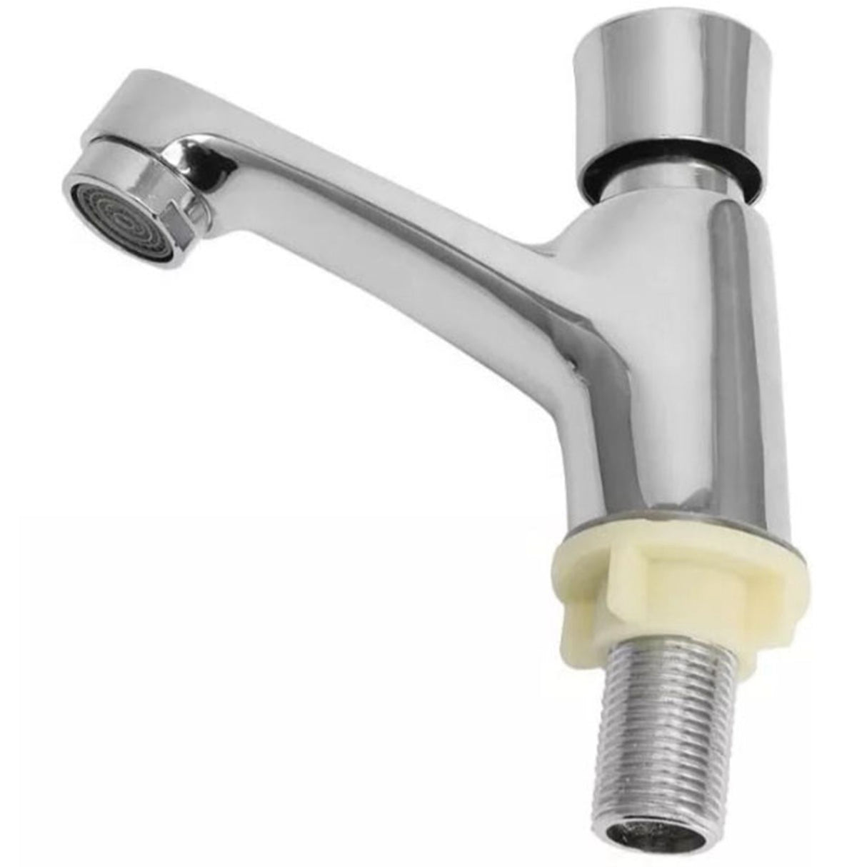 Time Delay Silver Faucet Single Tube Cold Water Basin Taps for Public Hotel Restaurant Shopping Mall