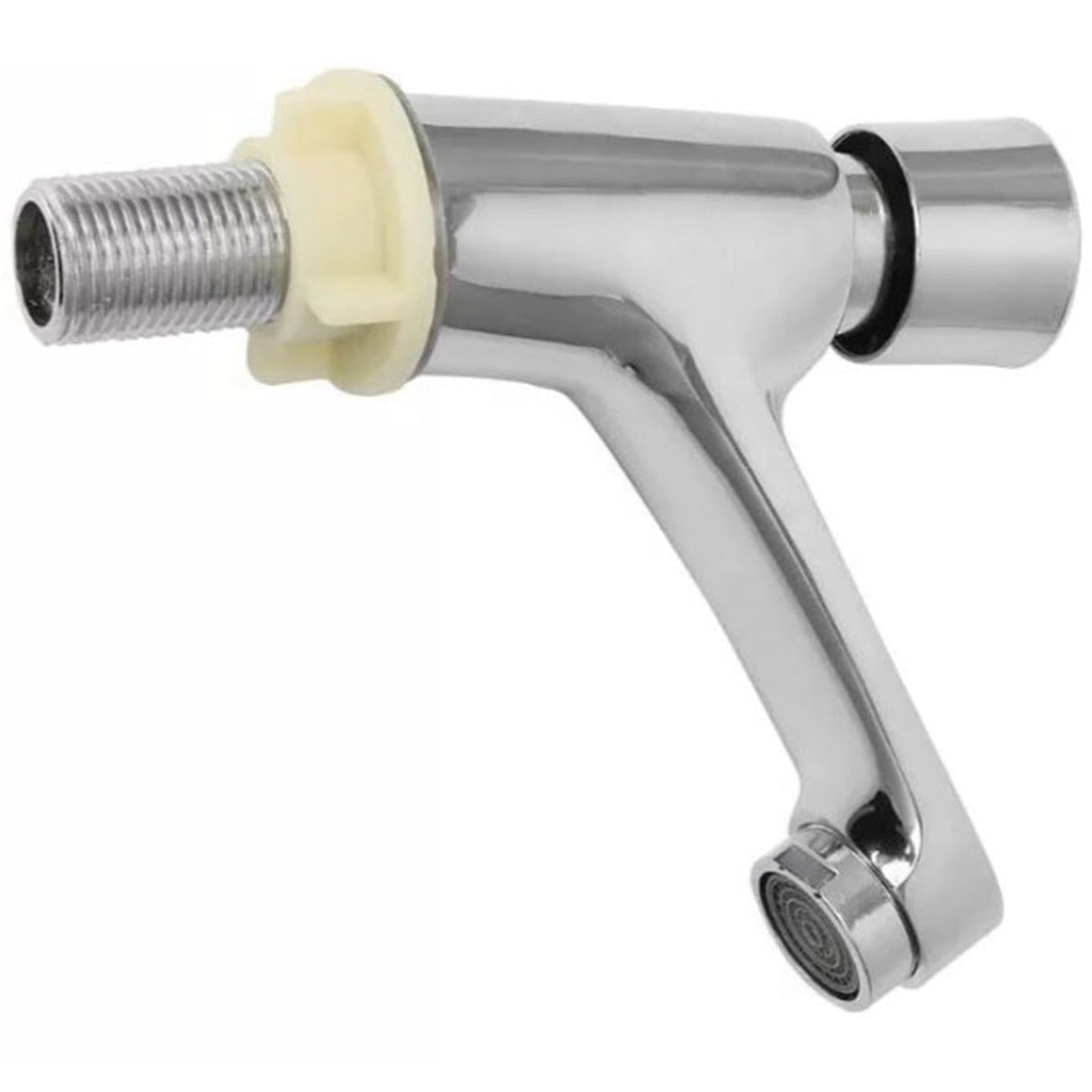 Time Delay Silver Faucet Single Tube Cold Water Basin Taps for Public Hotel Restaurant Shopping Mall