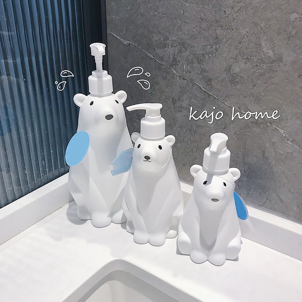 Soap Dispenser Bottle Cute Bear Shape Large Capacity Pump Dispenser Bottle for Bathroom Kitchen L (11x26cm/4.3x10.2in) (900ML)