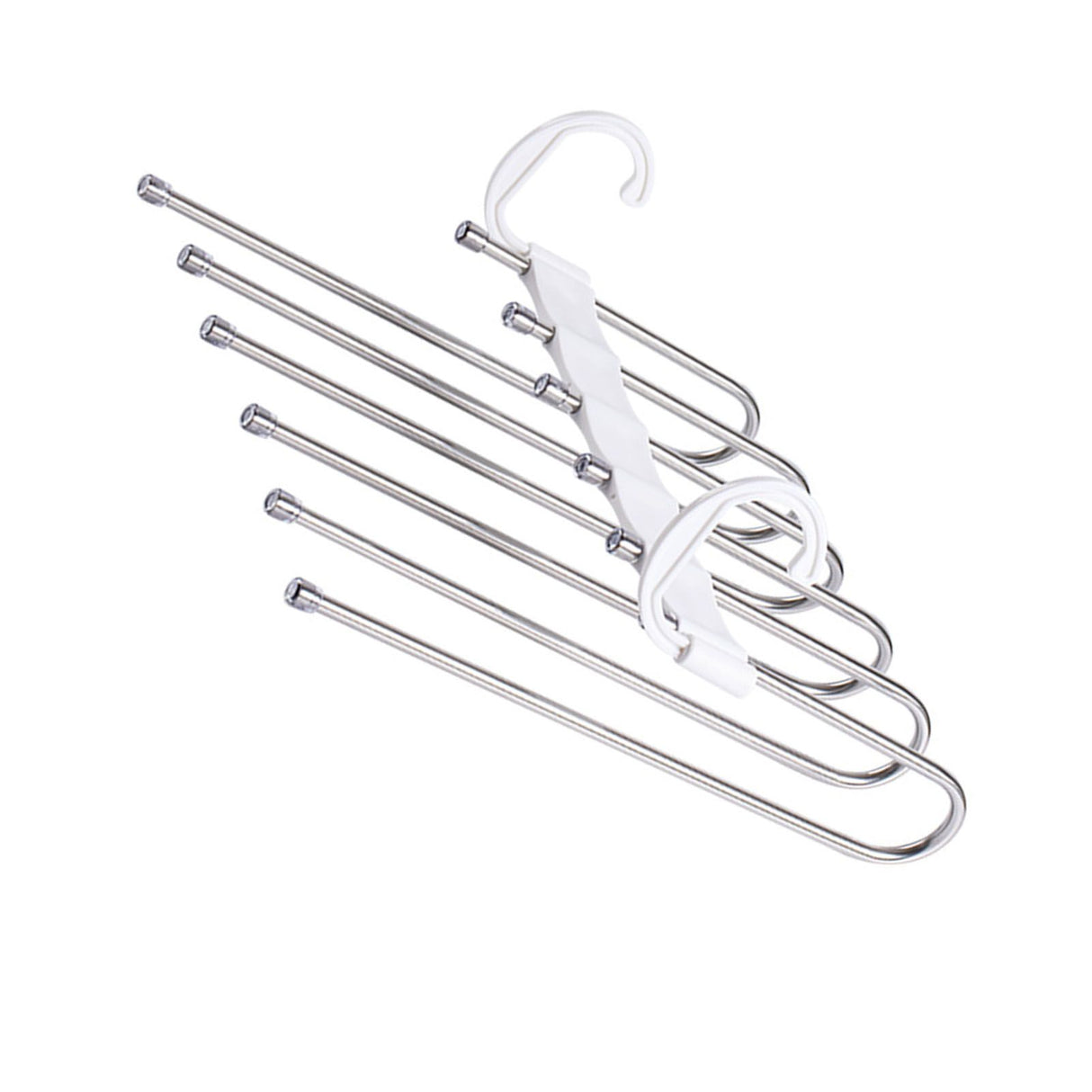 White Foldable Pants Rack Hanger Multifunctional Multi Layer Pants Folding Trouser Hanging Rack