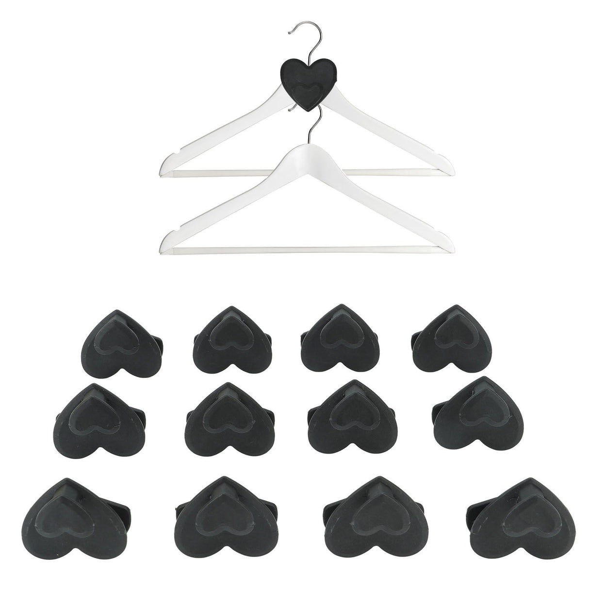 12pcs Clothes Hanger Connector Hooks Hanger Connecting Hooks Multifunctional Wardrobe Drying Hanger Black
