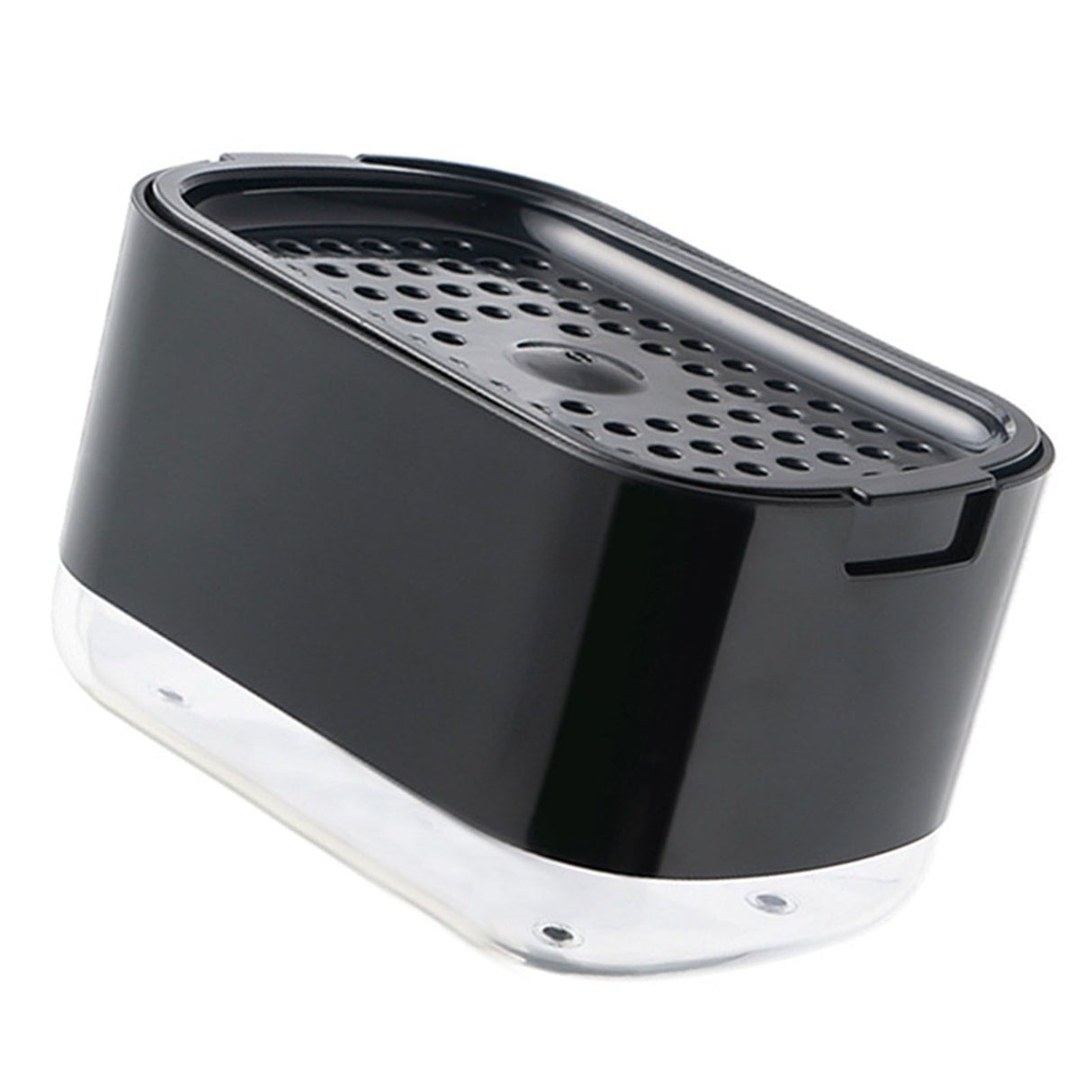 Soap Dispenser with Sponge Holder PP PET Press Type Soap Box for Cloth Dish Kitchen Cleaning Black