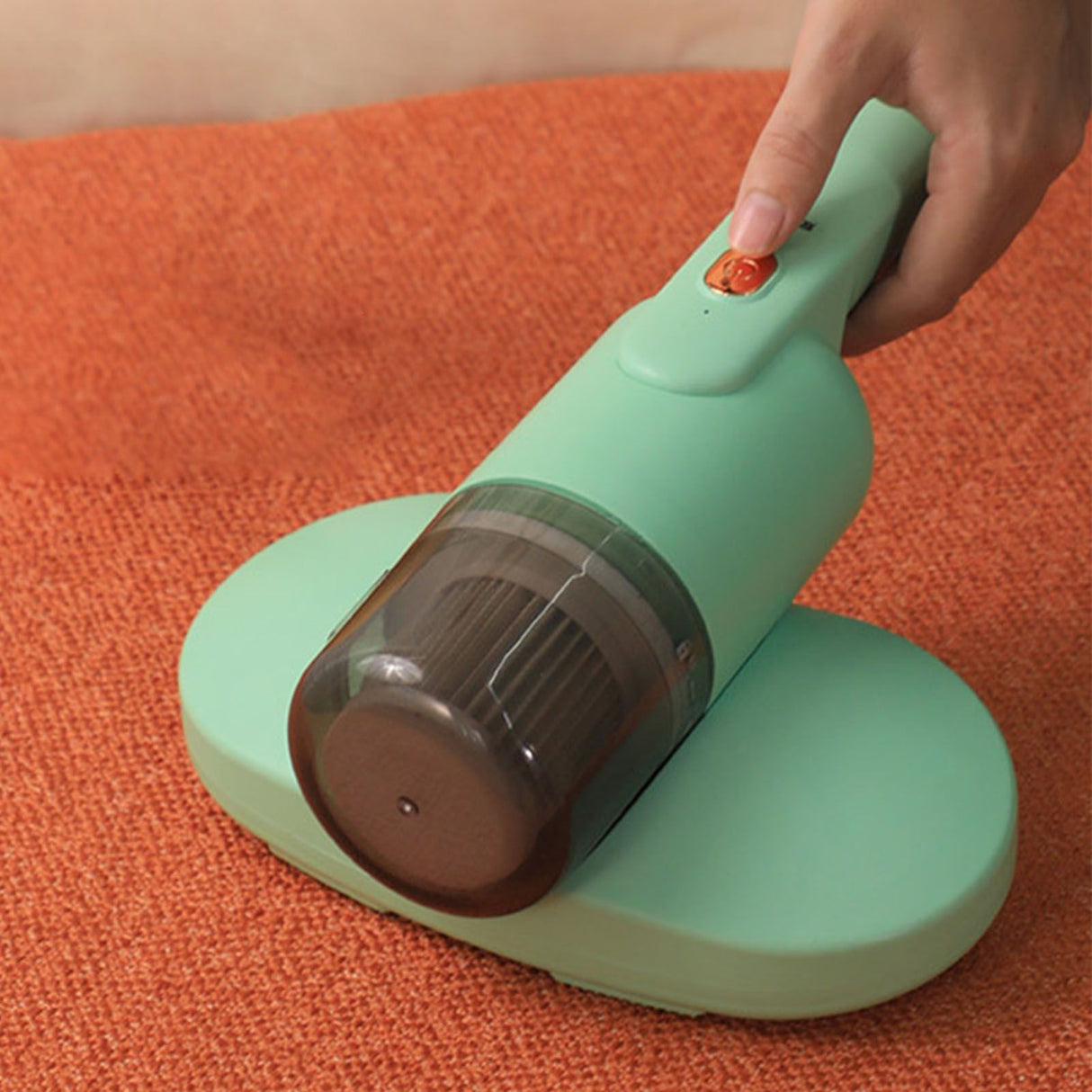 Bed Mite Remover Double Beat Handheld UV Mattress Vacuum Cleaner with Filter for Home Bedroom Green