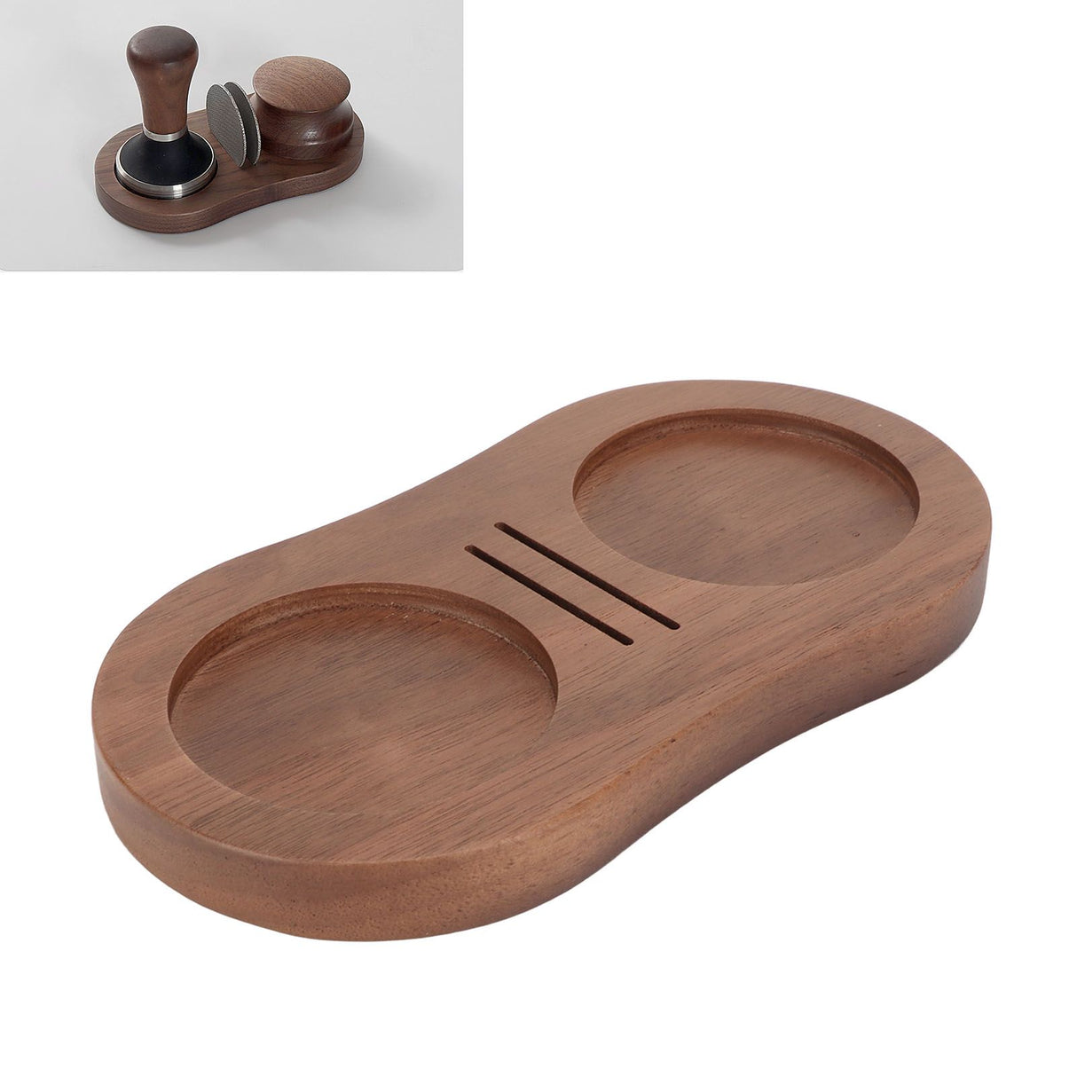Coffee Tamper Holder Stand Wooden Coffee Powder Tamping Station Base 51mm 53mm 58mm Universal