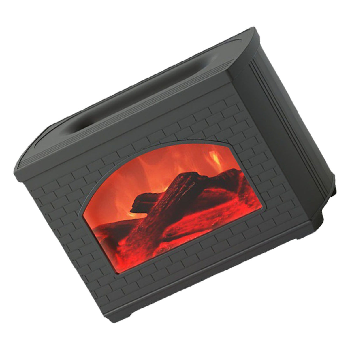 270ml Mist Humidifier Simulated Fireplace Design Power Off Protection Fire Diffuser for Home Black