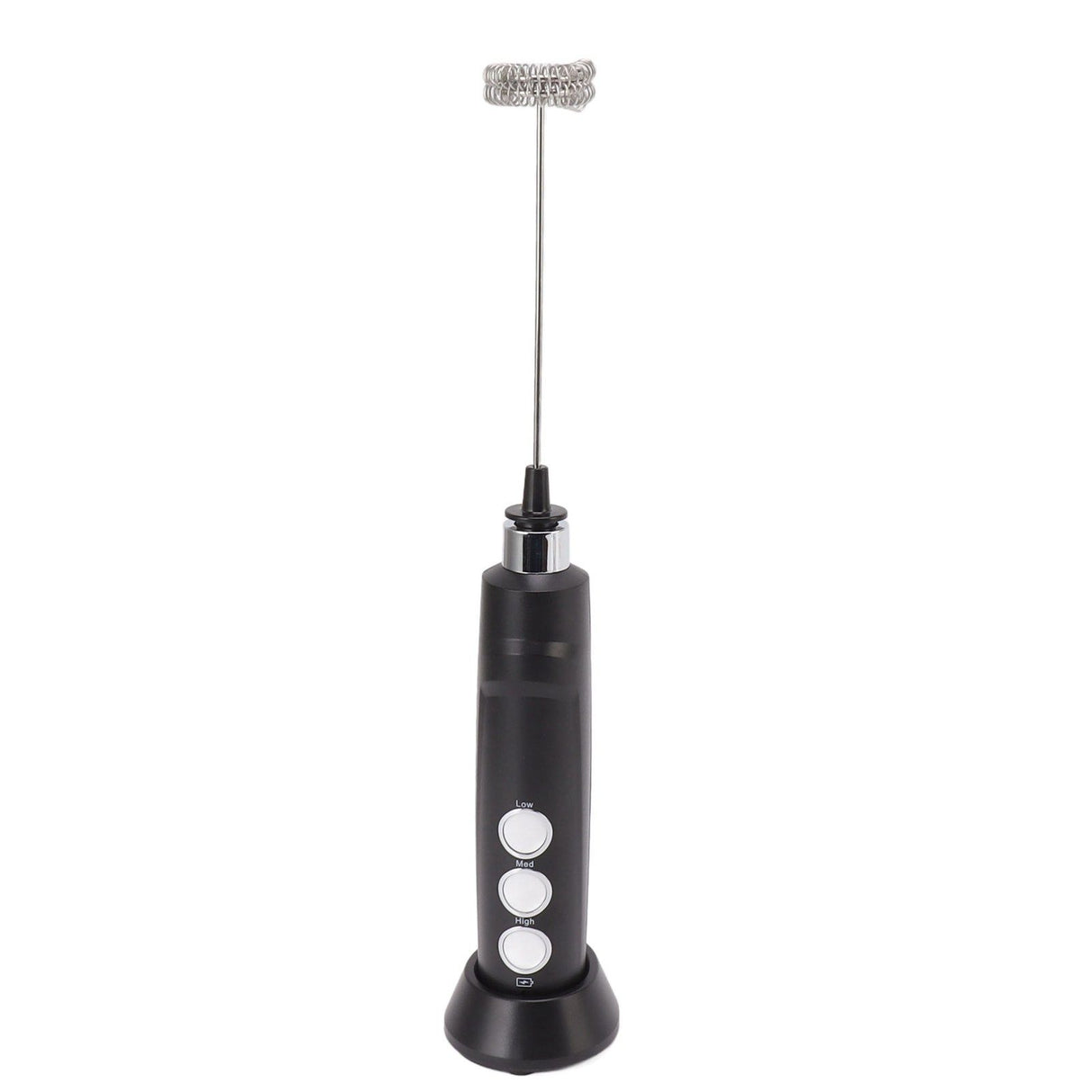 Electric Tumbler Stirrer Rechargeable Handheld Mini Foam Maker for Coffee Egg Hot Chocolate Black