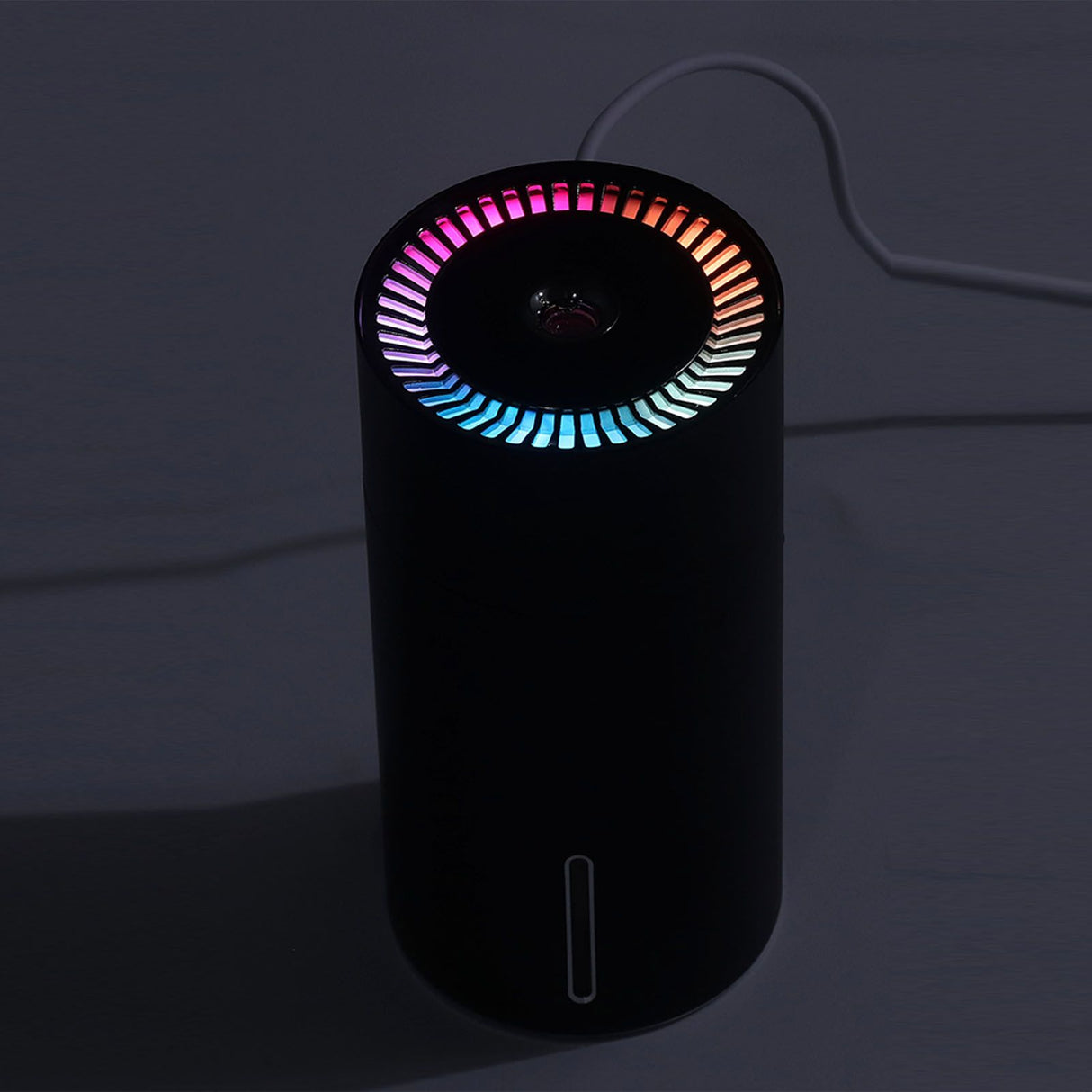 Car Fragrance Humidifier USB 3 Gears Adjustable Automatic Induction Portable Aromatherapy Humidifier with Colorful Light Black
