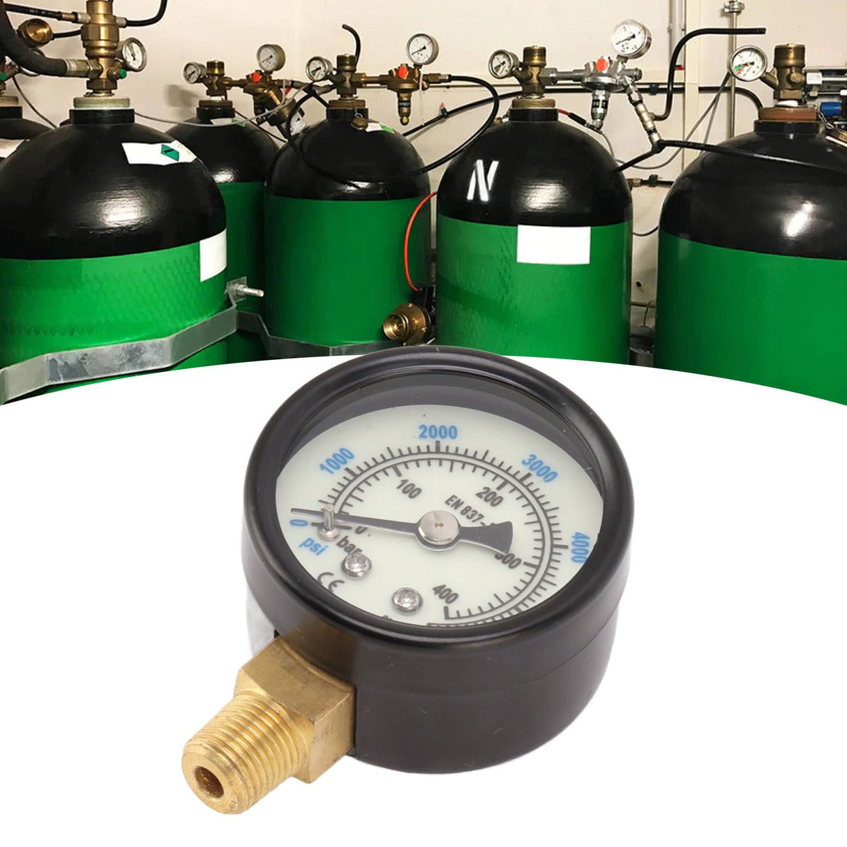 6000psi Dual Scale Pressure Gauge 1/8 Npt Connection Pressure Gauge Suitable For CO2 Aerated Bottle