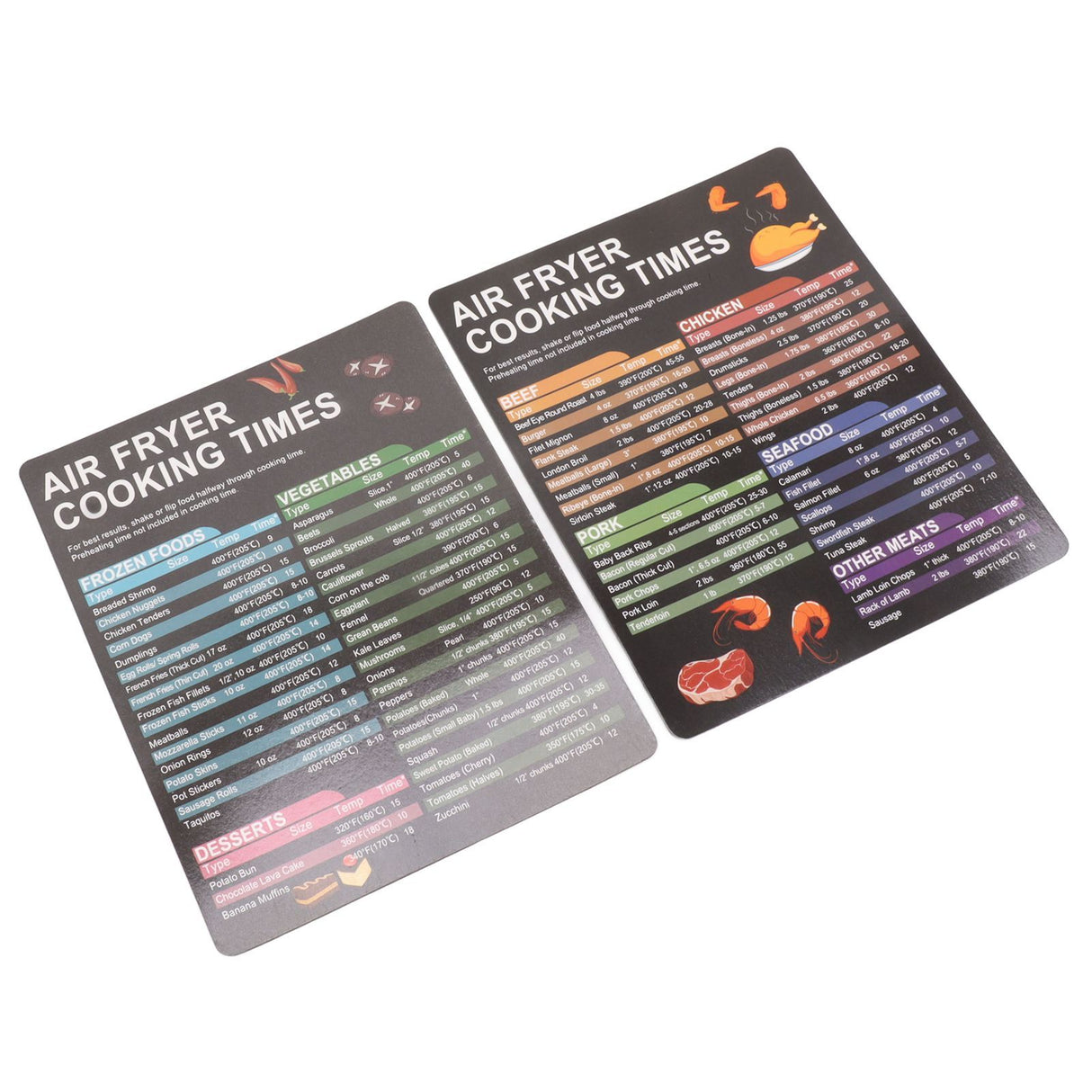 Fryer Magnetic Cheat Sheet Set Fryer Accessories Cook Times Quick Reference Guide For Cooking Frying