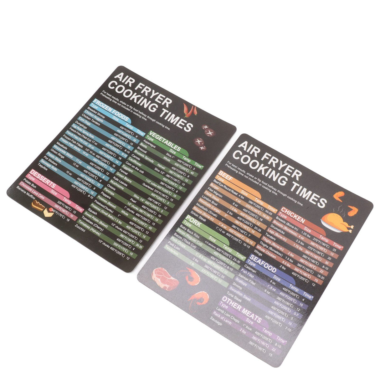Fryer Magnetic Cheat Sheet Set Fryer Accessories Cook Times Quick Reference Guide For Cooking Frying