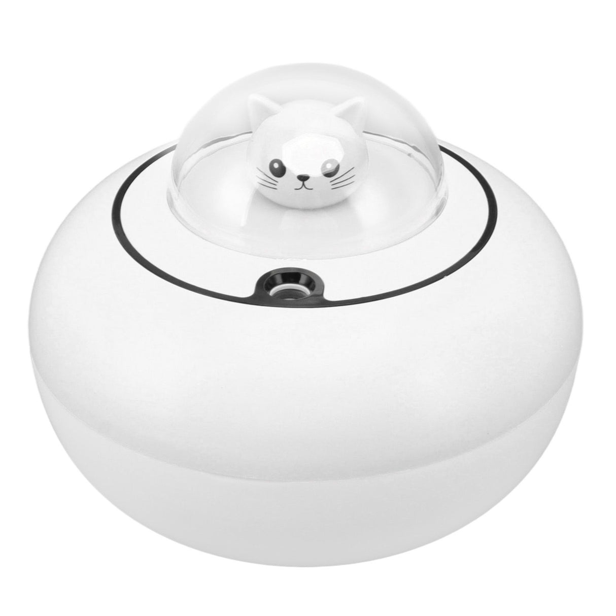 Mini Humidifier Cute Cat Sculpture Portable Quiet Desktop Air Humidifier for Home Office USB Plug in White
