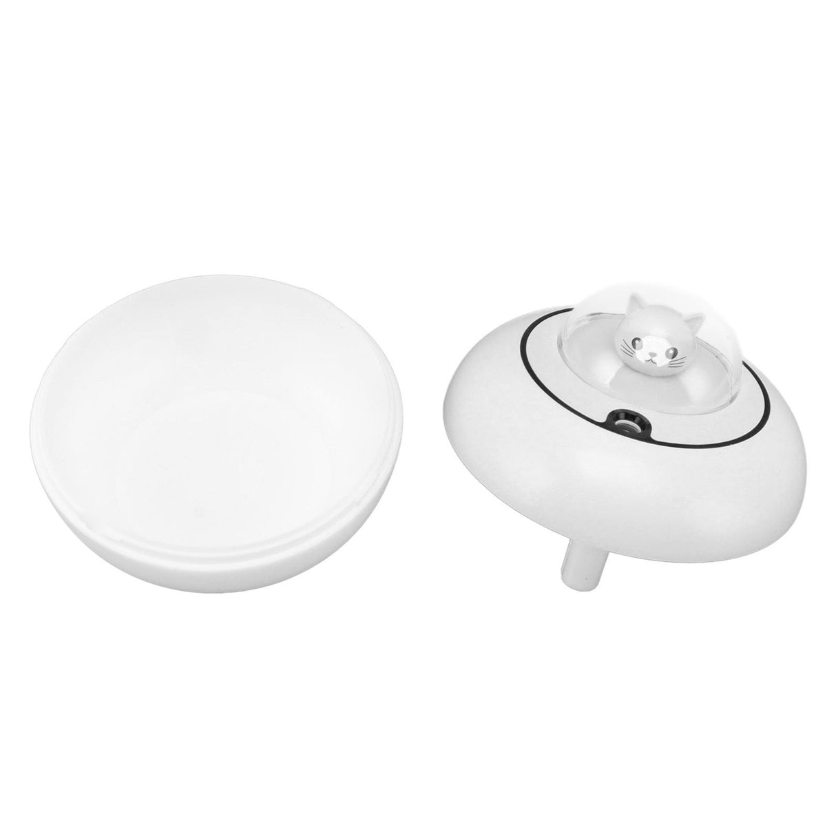 Mini Humidifier Cute Cat Sculpture Portable Quiet Desktop Air Humidifier for Home Office USB Plug in White