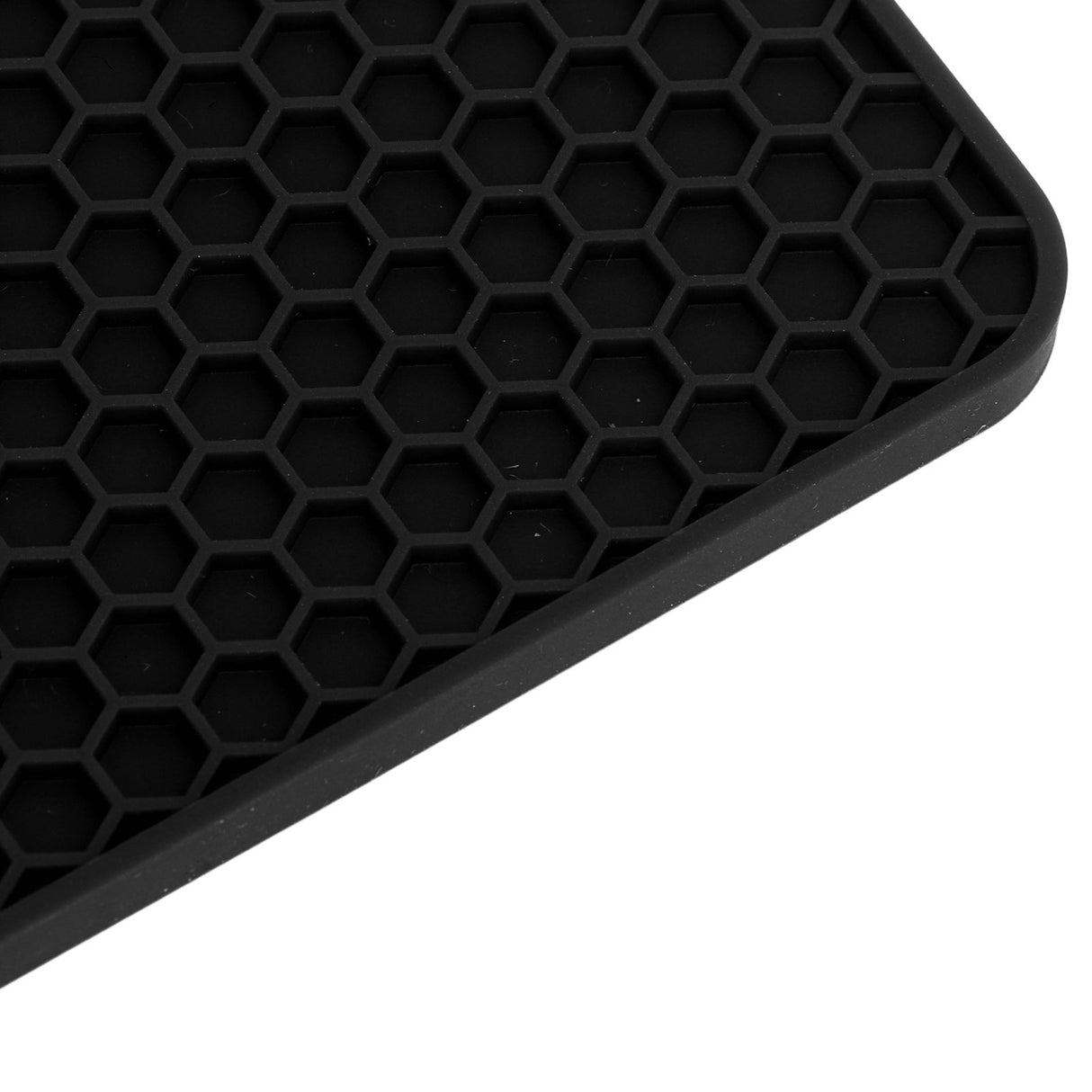 5Pcs Silicone Trivet Mat Square Round Honeycomb Hot Pad Non Slip Heat Resistant for Hot Plate Pans Kitchen Pots Black