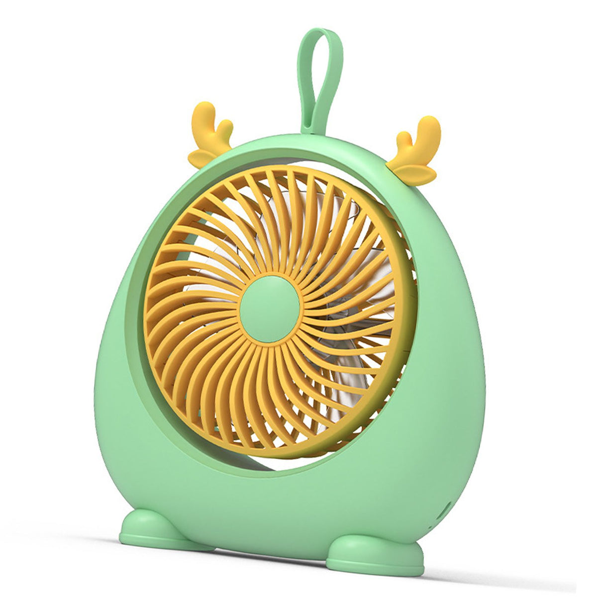 USB Desk Fan PP Quite Portable Mini Cute Tabletop Fan with Two Gear Wind Speed for Home Green Small Size
