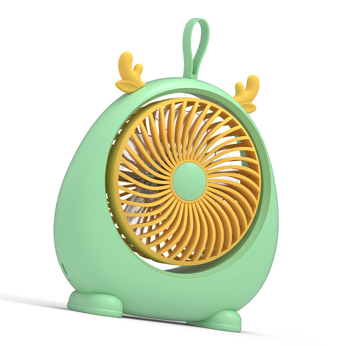 USB Desk Fan PP Quite Portable Mini Cute Tabletop Fan with Two Gear Wind Speed for Home Green Small Size