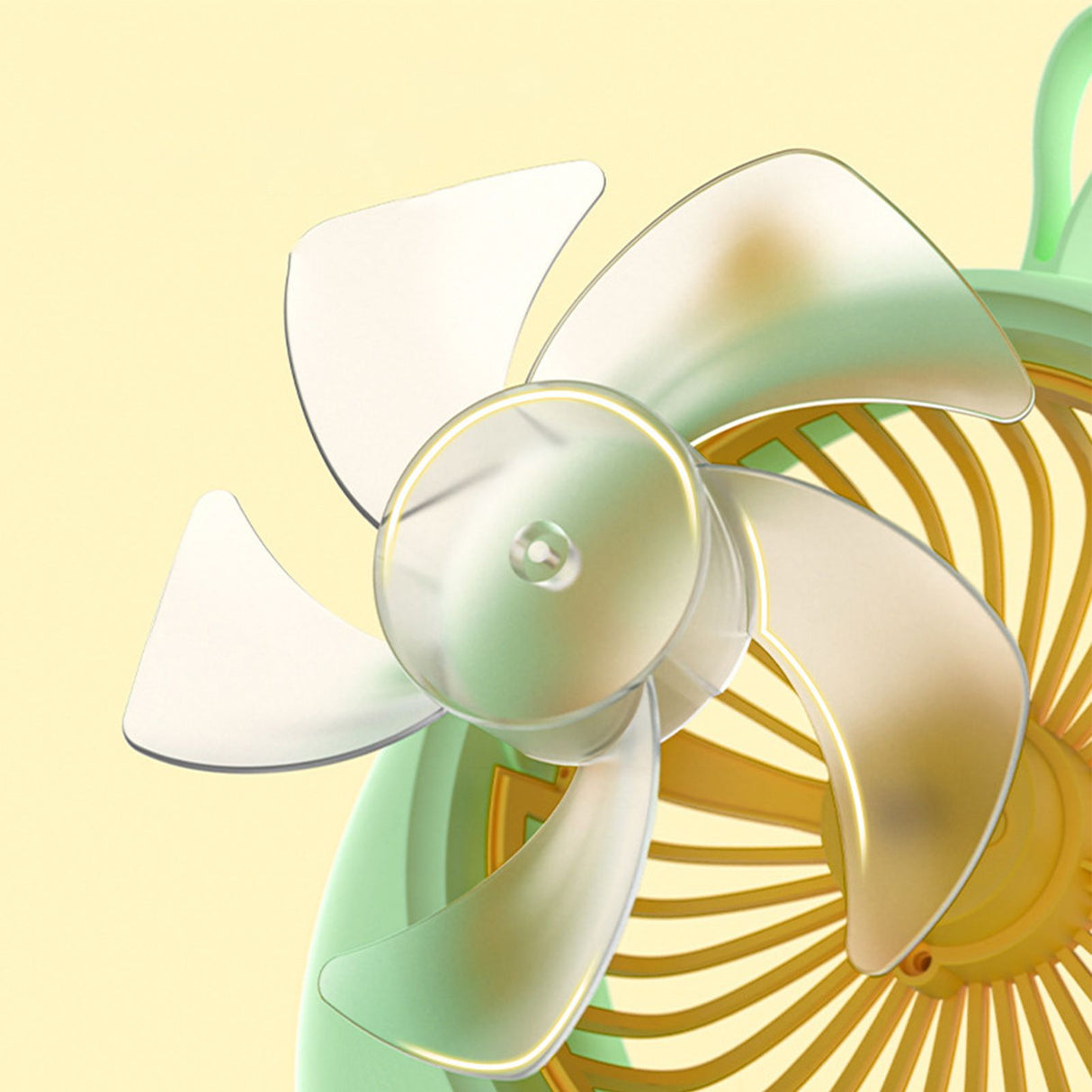 USB Desk Fan PP Quite Portable Mini Cute Tabletop Fan with Two Gear Wind Speed for Home Green Small Size