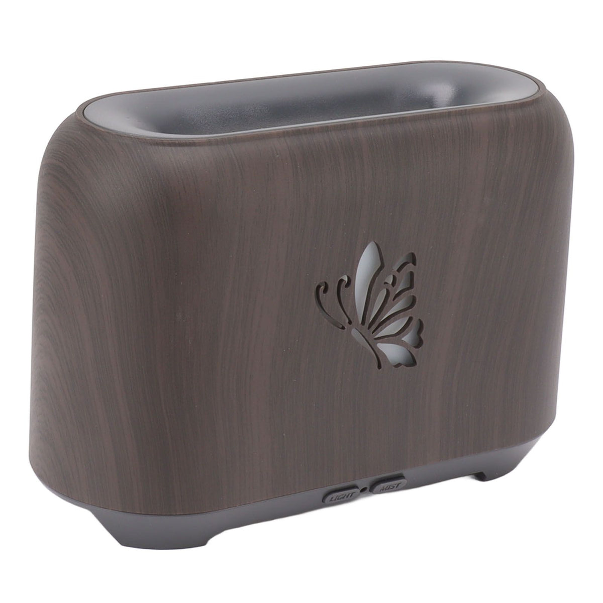 150ml Flame Diffuser Humidifier Prevents Dryness Silent Operation Wood Grain Humidifier with 7 Color Lights for Bedroom Office Deep Grain