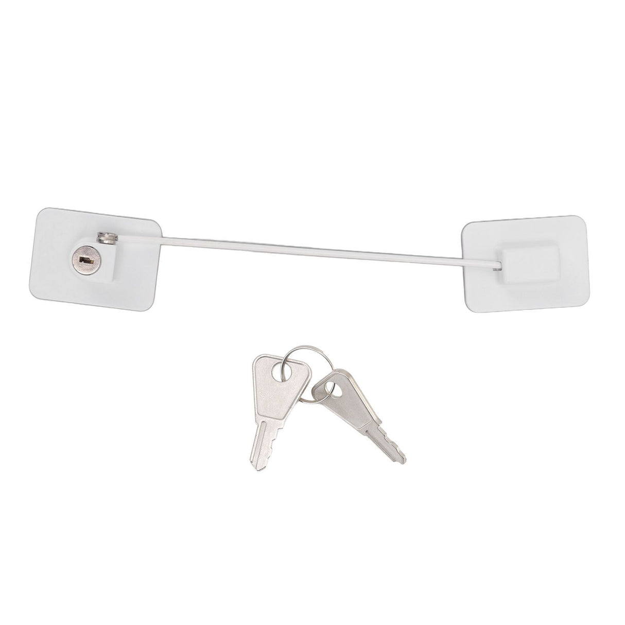 Refrigerator Lock White Childproof Freezer Lock Child Safety Cabinet Drawer Lock with 2 Keys