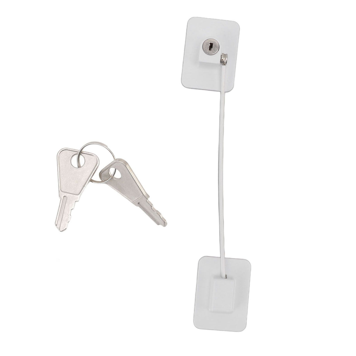 Refrigerator Lock White Childproof Freezer Lock Child Safety Cabinet Drawer Lock with 2 Keys