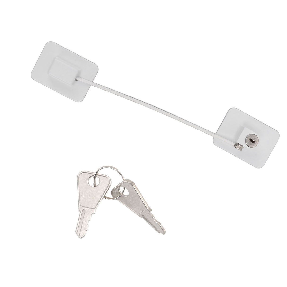 Refrigerator Lock White Childproof Freezer Lock Child Safety Cabinet Drawer Lock with 2 Keys