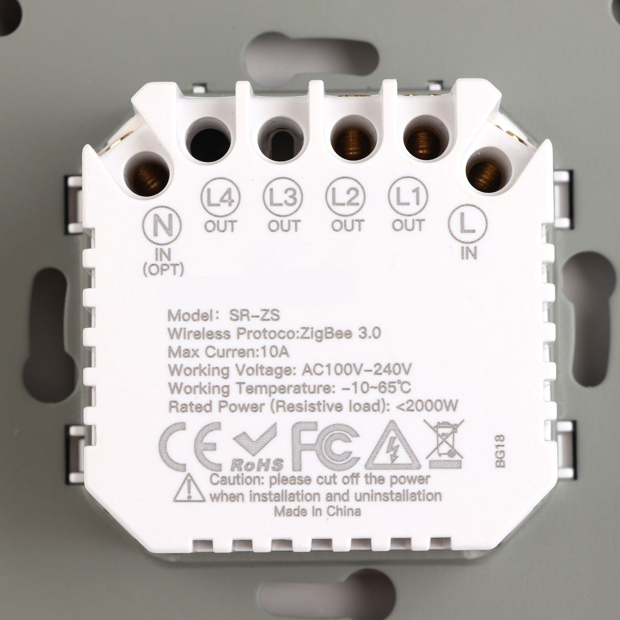 Smart Light Switch for Zigbee 2 Gang Timing Dimming Reverse Dual Control Smart Switch Panel AC100‑240V White