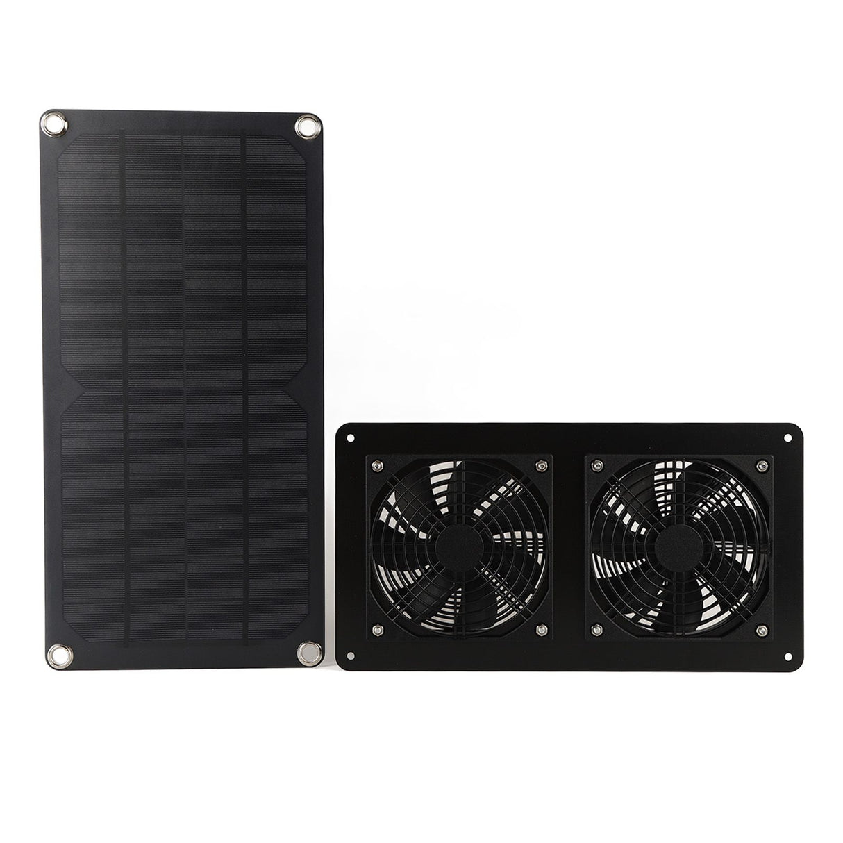 12V 20W Solar Powered Fan Kit Monocrystalline Silicon 3W Dual Cooling Fan for Car Greenhouse