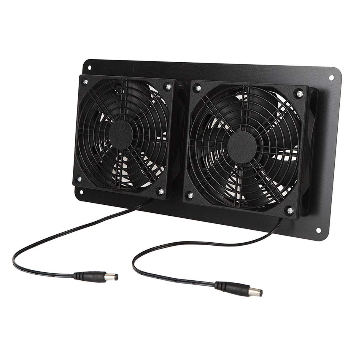 12V 20W Solar Powered Fan Kit Monocrystalline Silicon 3W Dual Cooling Fan for Car Greenhouse