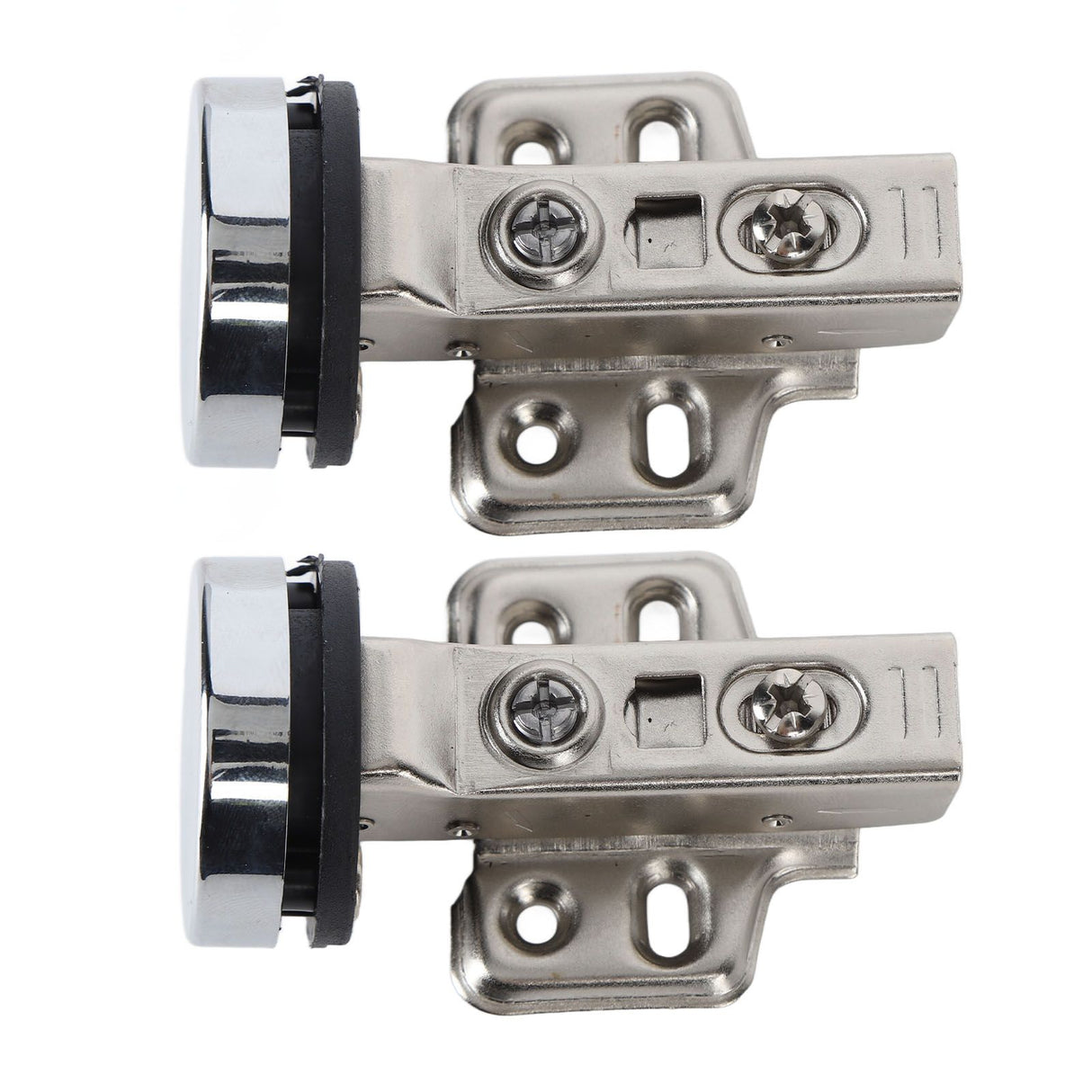 2Set Stainless Steel 201 Cabinet Glass Door Hinge 35 Cup Glass Door Damping Buffer Hinge Middle Bend Half Overlay 9mm