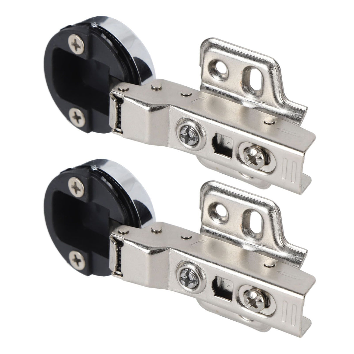 2Set Stainless Steel 201 Cabinet Glass Door Hinge 35 Cup Glass Door Damping Buffer Hinge Middle Bend Half Overlay 9mm
