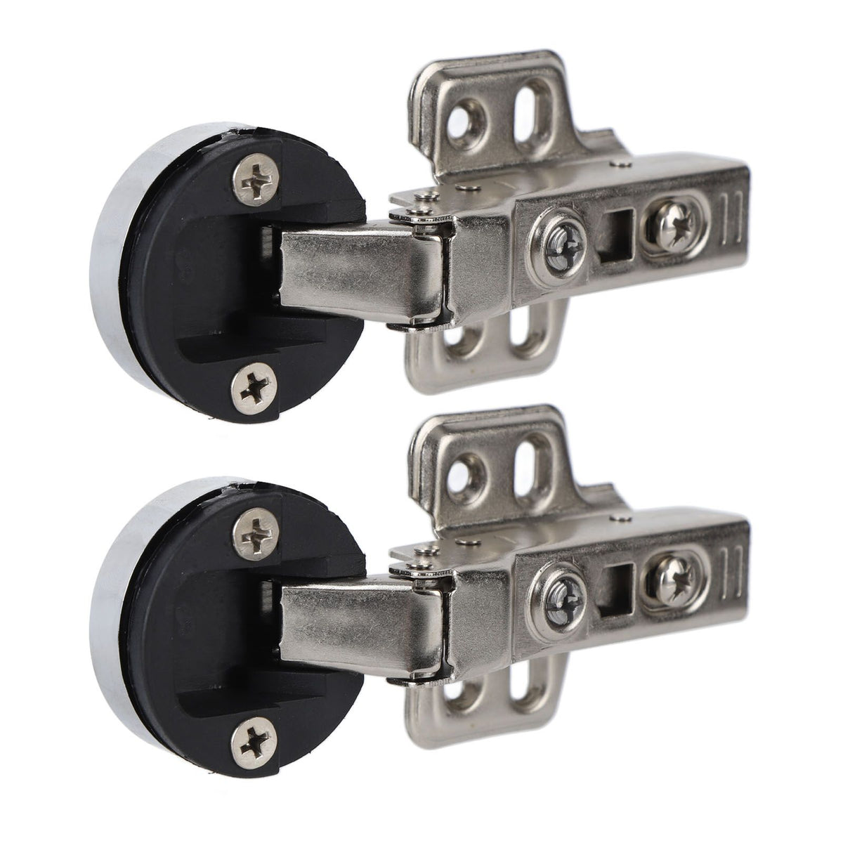 2Set Stainless Steel 201 Cabinet Glass Door Hinge 35 Cup Glass Door Damping Buffer Hinge Middle Bend Half Overlay 9mm