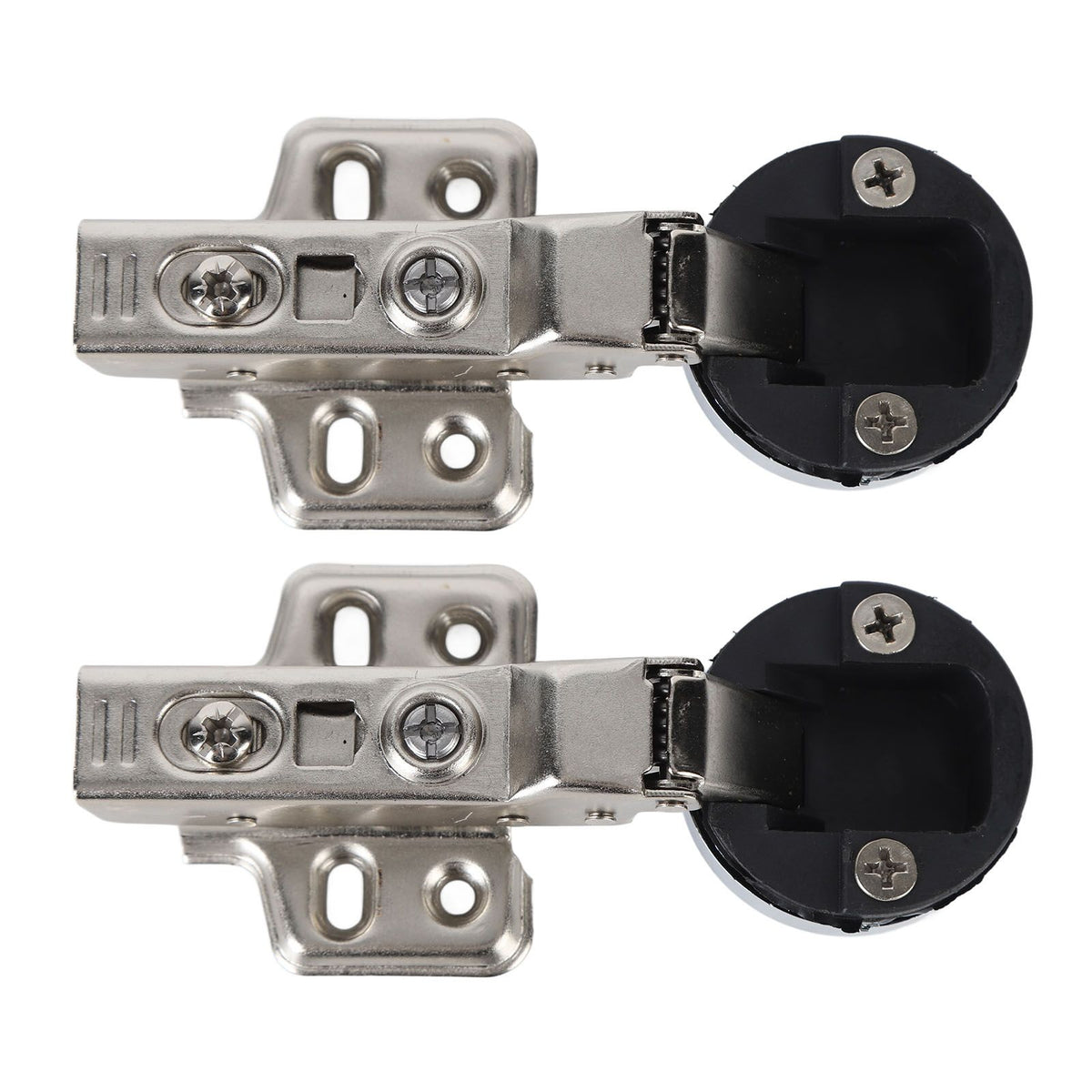 2Set Stainless Steel 201 Cabinet Glass Door Hinge 35 Cup Glass Door Damping Buffer Hinge Middle Bend Half Overlay 9mm