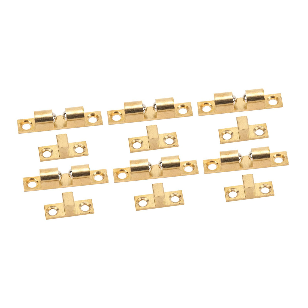 6 Set Cabinet Door Catch Brass Cabinet Door Closet Ball Tension Catch Latch with Gold Screw for Most Cabinets 60mm / 2.4in