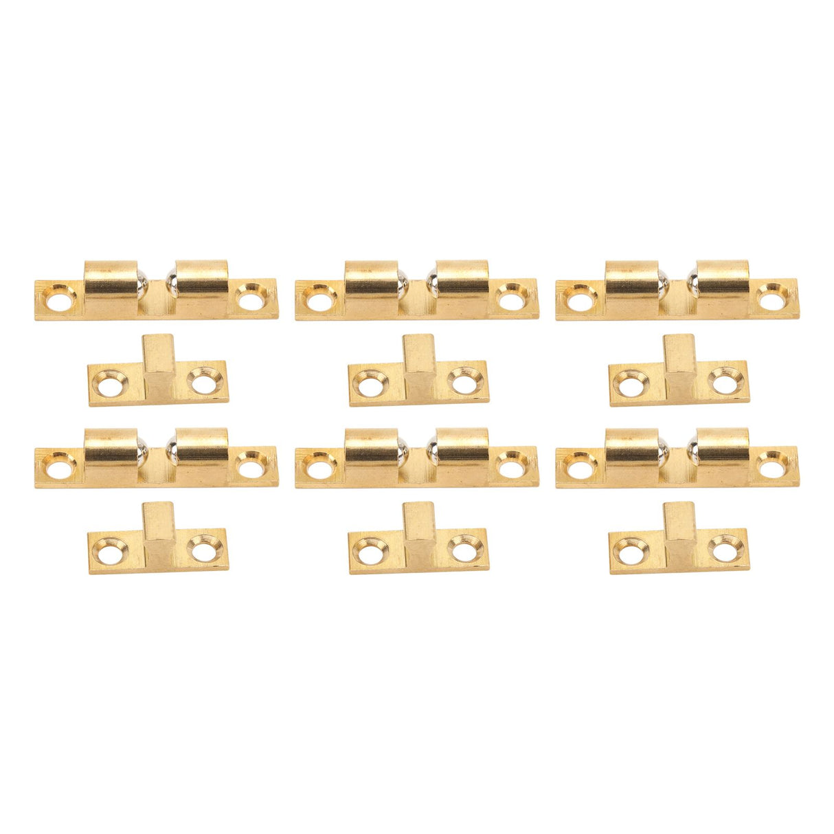 6 Set Cabinet Door Catch Brass Cabinet Door Closet Ball Tension Catch Latch with Gold Screw for Most Cabinets 60mm / 2.4in