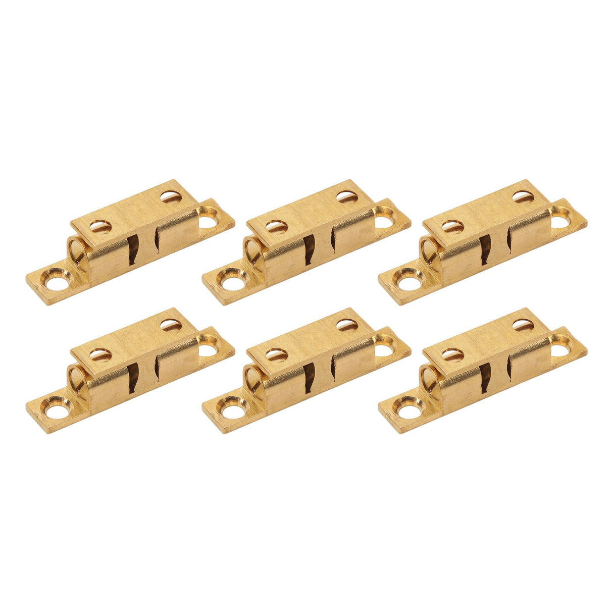 6 Set Cabinet Door Catch Brass Cabinet Door Closet Ball Tension Catch Latch with Gold Screw for Most Cabinets 60mm / 2.4in