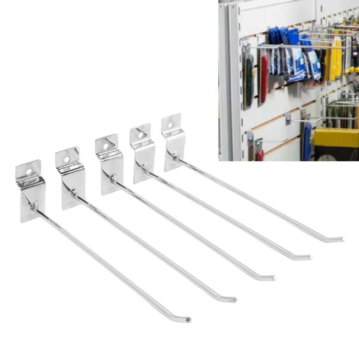 50Pcs Supermarket Shelf Hook Iron Strong Wear Resistant Flat Tip Peg Board Hook Slatwall Hanger